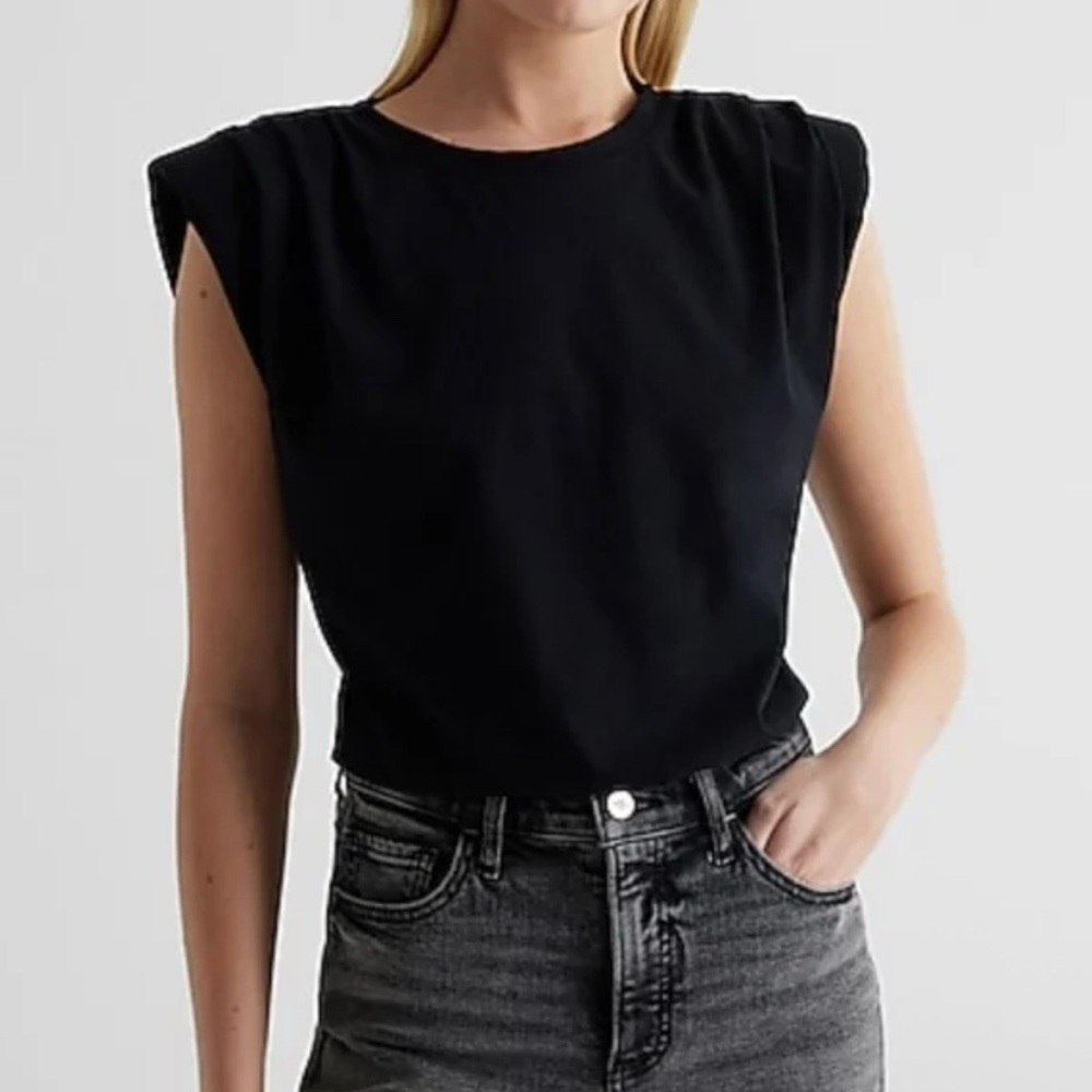 Express Women’s Black Sleeveless Crewneck Velvet Bodysuit Romper Size L